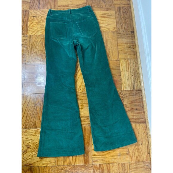 Princess Polly Nadia Corduroy Flare Pant US 0 Green Solid High Rise Holiday NEW - Picture 8 of 8